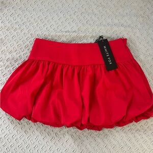 White Fox Boutique Bubble Mini Skirt - Red